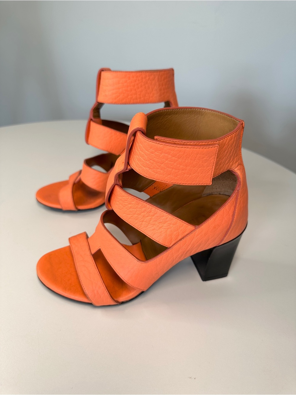 Authentic Chloe Orange Multi-Strap High Heel Sandals 35 5 - Picture 7 of 12